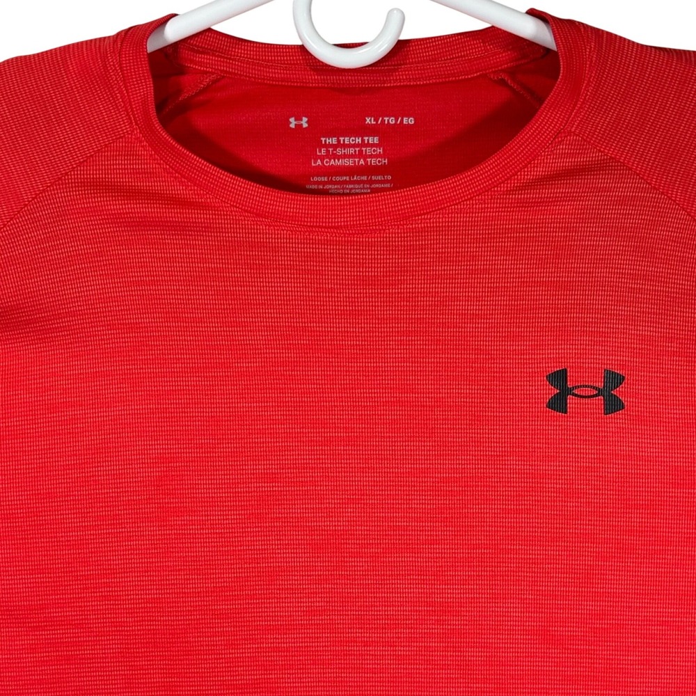 Under Armour Mens Tech Tee‎ Red Short Sleeve Loose Fit Training Shirt XL